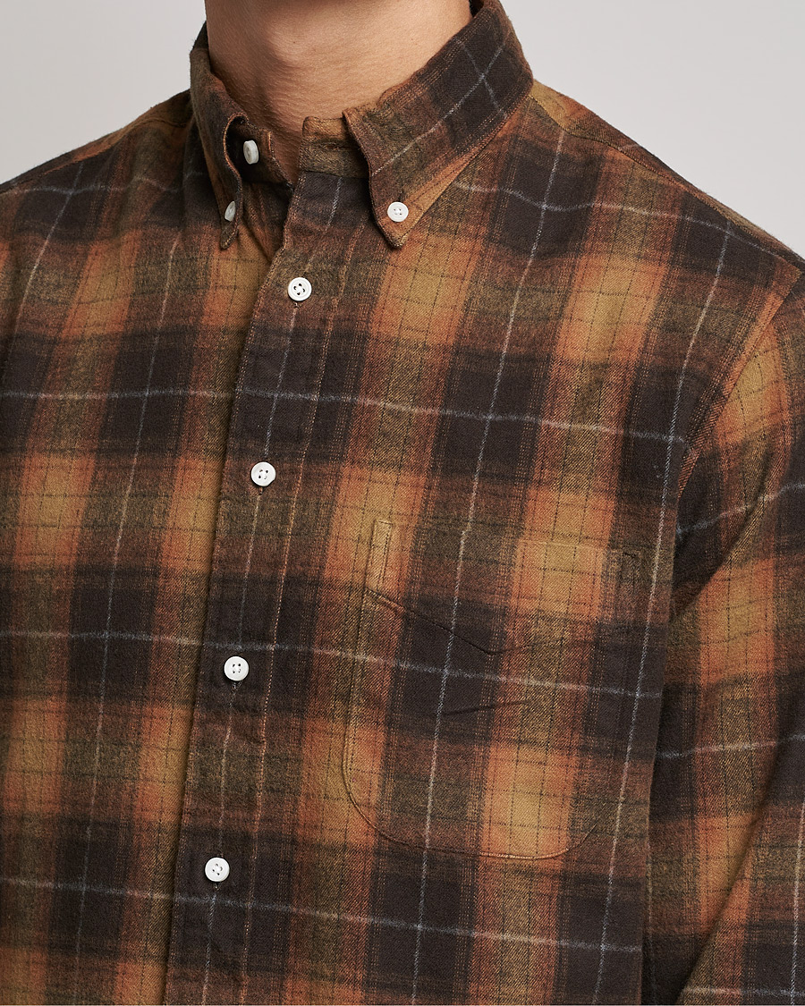 Homme | Chemises | Gitman Vintage | Button Down Shaggy Flannel Shirt Brown Check