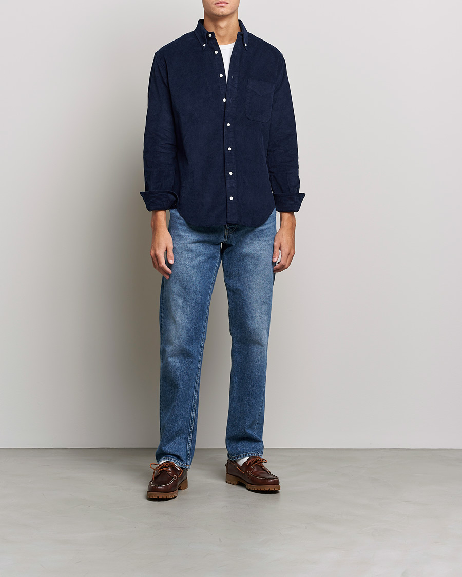 Homme | Chemises | Gitman Vintage | Button Down Heavy Corduroy Shirt Navy