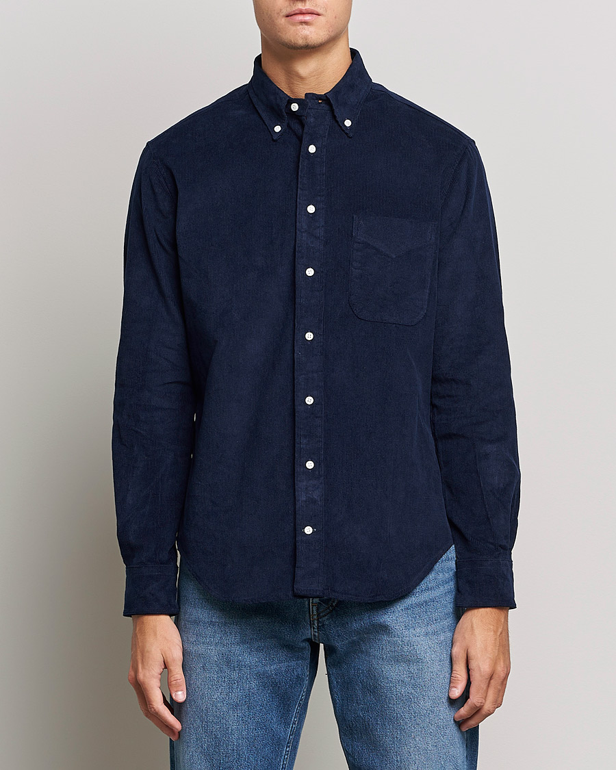 Homme | Chemises | Gitman Vintage | Button Down Heavy Corduroy Shirt Navy