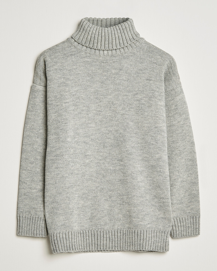 Homme | Pulls Et Tricots | Gloverall | Submariner Chunky Wool Roll Neck Light Grey