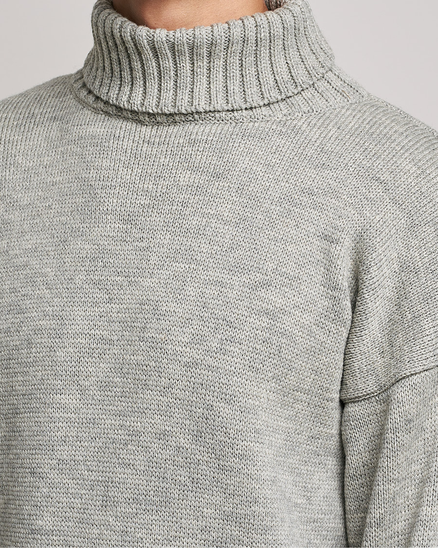 Homme | Pulls Et Tricots | Gloverall | Submariner Chunky Wool Roll Neck Light Grey