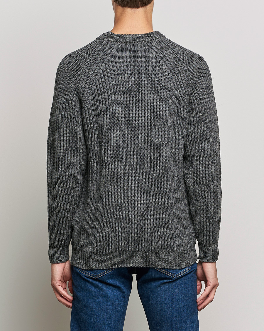 Homme | Pulls Et Tricots | Gloverall | Fisherman Rib Chunky Wool Crew Neck Grey