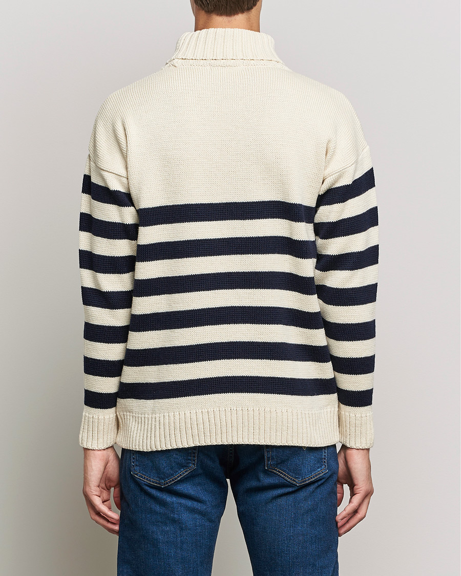 Homme | Pulls Et Tricots | Gloverall | Breton Submariner Wool Rollneck Ecru/Navy