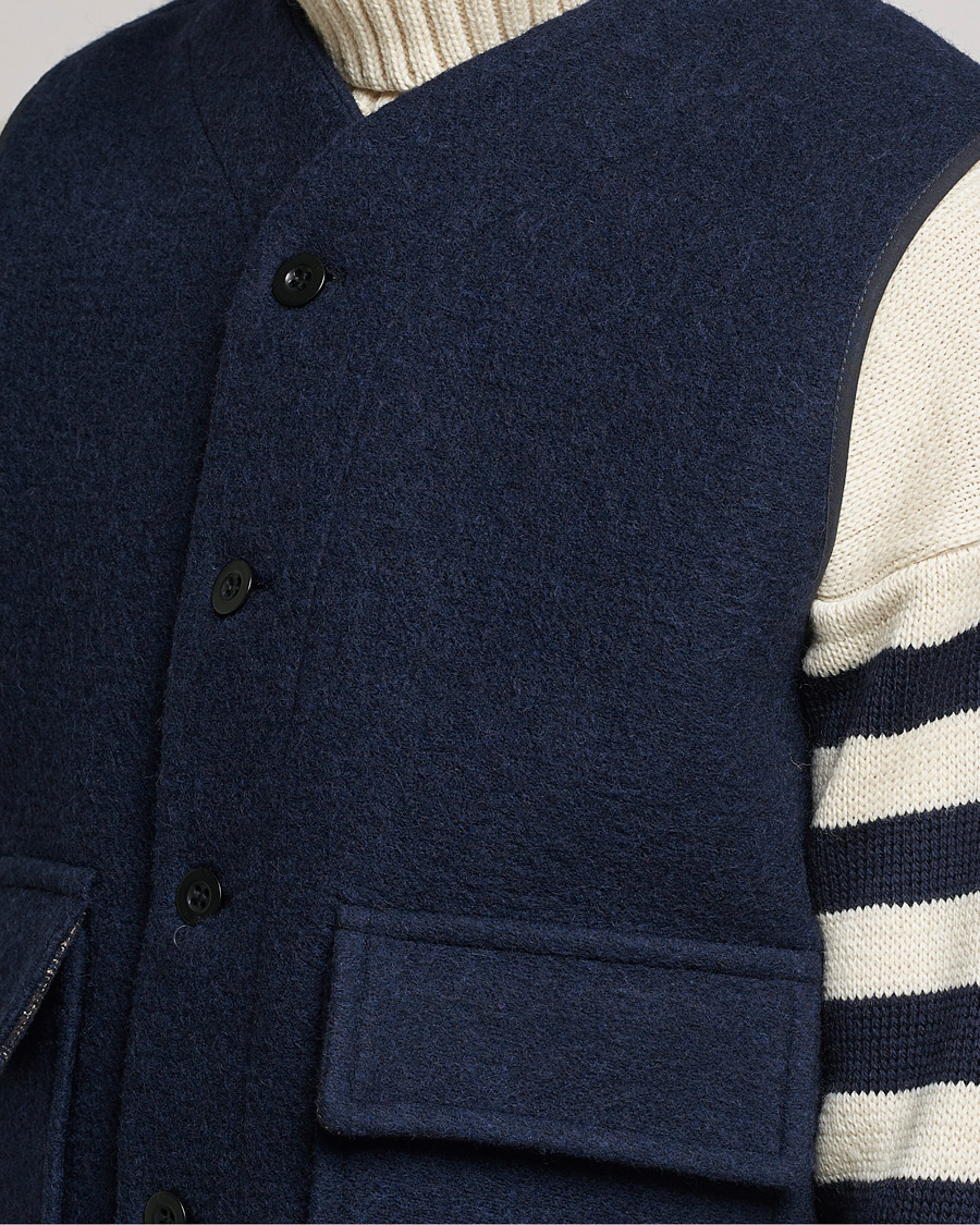 Homme | Manteaux Et Vestes | Gloverall | Roger Double Face Gilet Navy/Brown