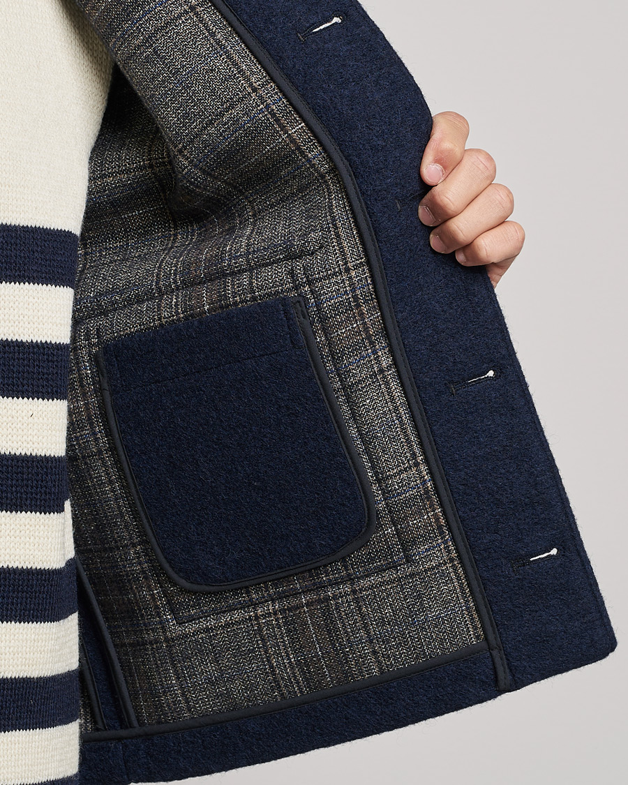 Homme | Manteaux Et Vestes | Gloverall | Roger Double Face Gilet Navy/Brown