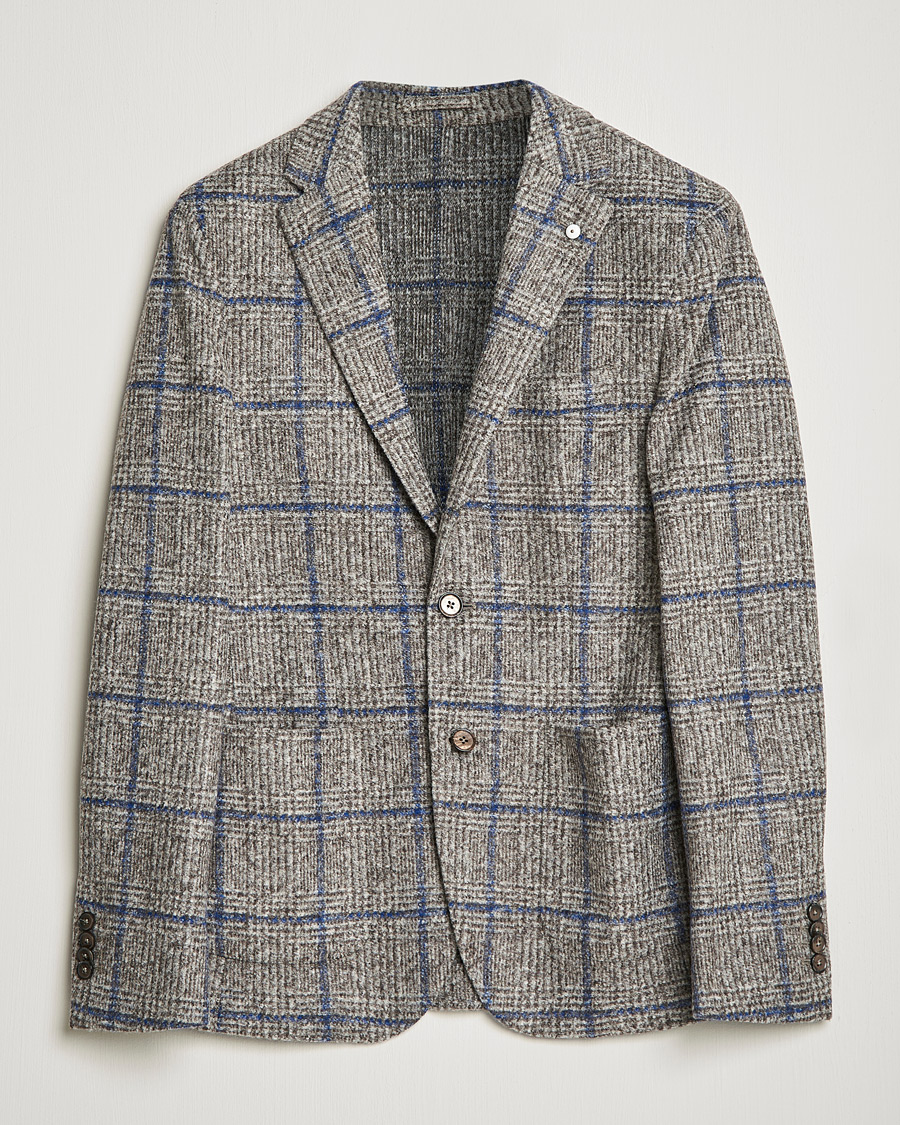 Homme | Blazers | L.B.M. 1911 | Jack Checked Wool Blazer Grey/Blue