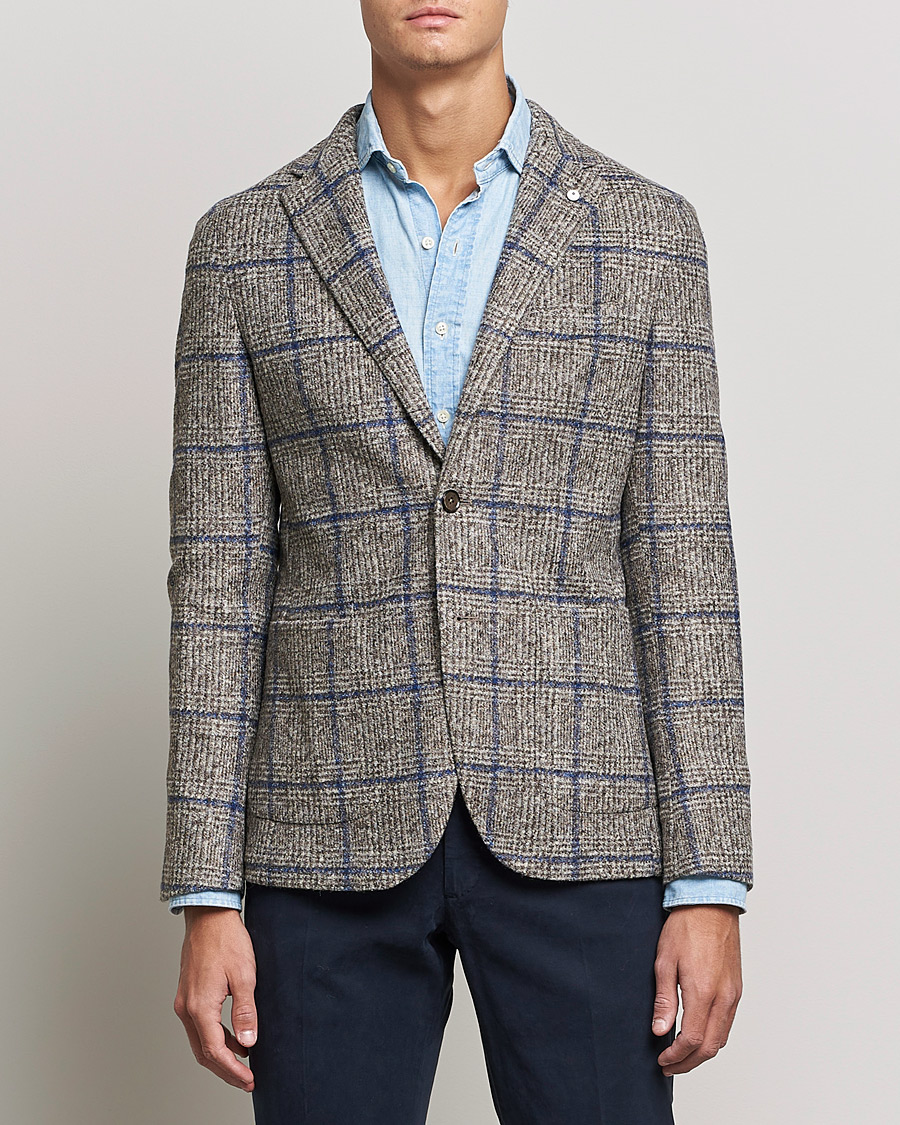 Homme | Blazers | L.B.M. 1911 | Jack Checked Wool Blazer Grey/Blue