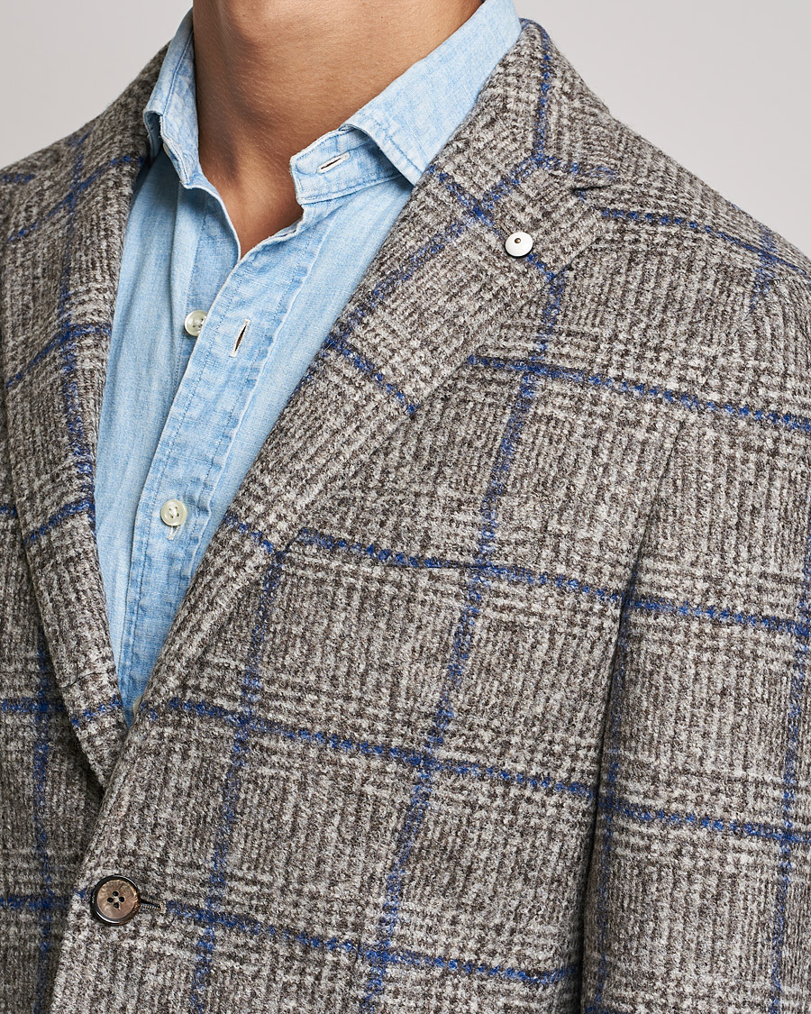 Homme | Blazers | L.B.M. 1911 | Jack Checked Wool Blazer Grey/Blue