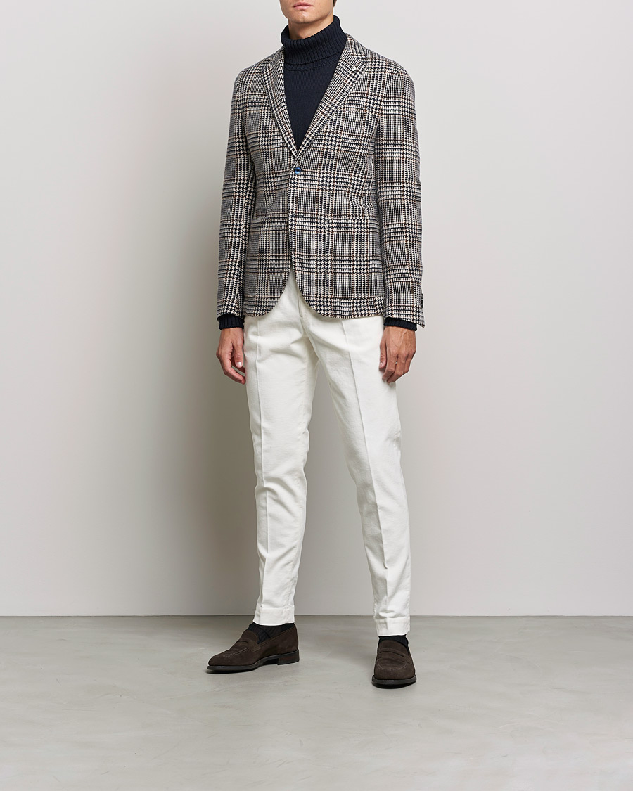 Homme | Blazers | L.B.M. 1911 | Jack Overcheck Wool Blazer Navy