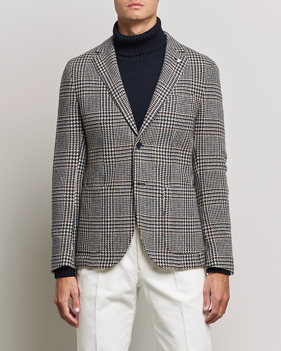 Homme | Blazers | L.B.M. 1911 | Jack Overcheck Wool Blazer Navy