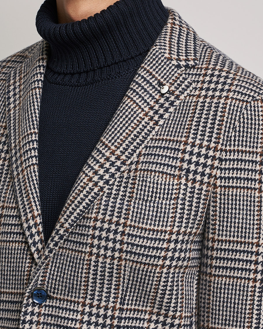 Homme | Blazers | L.B.M. 1911 | Jack Overcheck Wool Blazer Navy