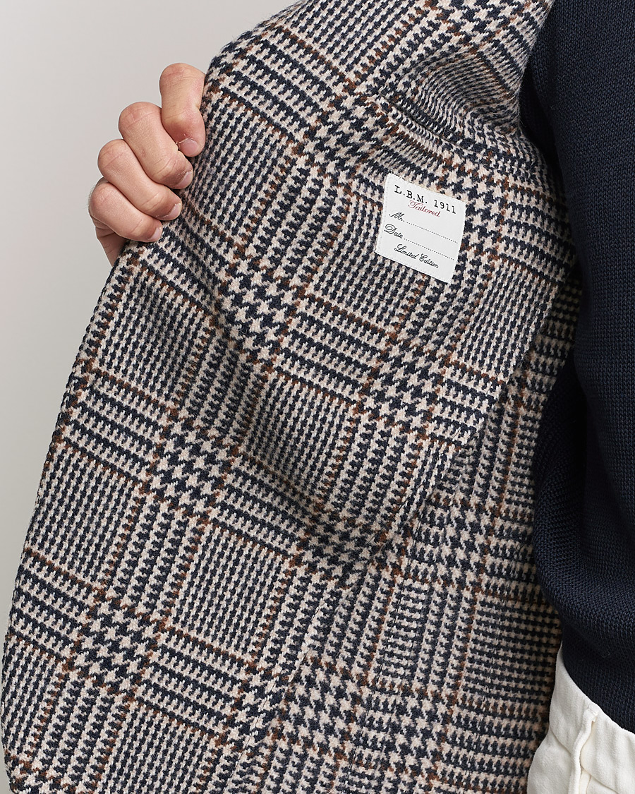 Homme | Blazers | L.B.M. 1911 | Jack Overcheck Wool Blazer Navy