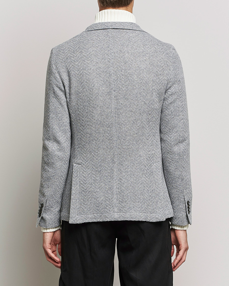 Homme | Blazers | L.B.M. 1911 | Punto Knitted Wool Structure Blazer Grey
