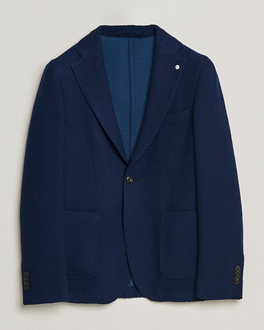 Homme | Blazers | L.B.M. 1911 | Punto Knitted Wool Structure Blazer Navy