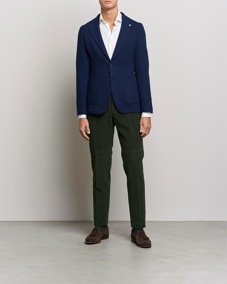Homme | Blazers | L.B.M. 1911 | Punto Knitted Wool Structure Blazer Navy