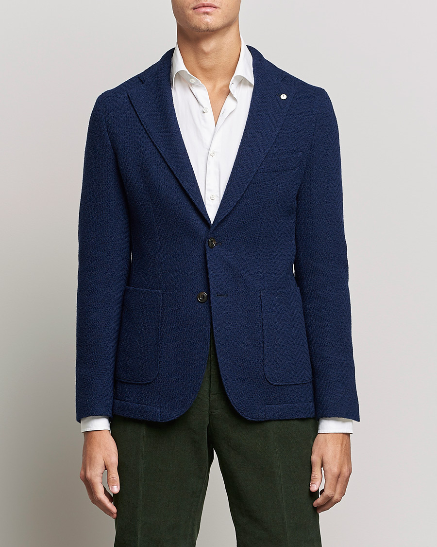 Homme | Blazers | L.B.M. 1911 | Punto Knitted Wool Structure Blazer Navy