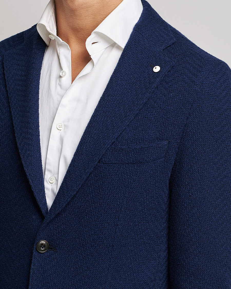 Homme | Blazers | L.B.M. 1911 | Punto Knitted Wool Structure Blazer Navy