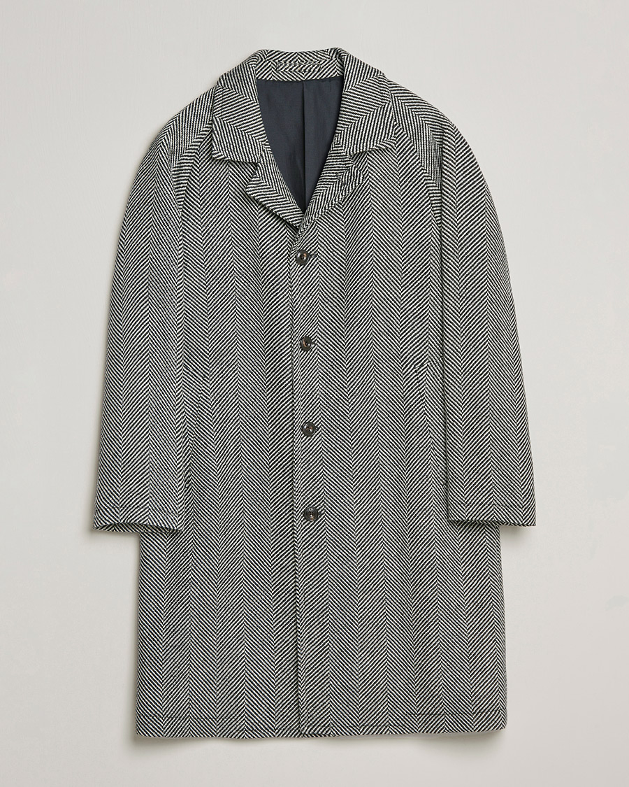 Homme | Manteaux Et Vestes | L.B.M. 1911 | Herringbone Raglan Wool Coat Black/White