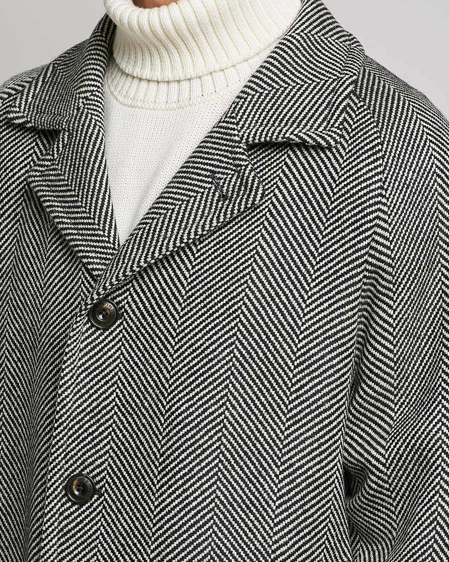 Homme | Manteaux Et Vestes | L.B.M. 1911 | Herringbone Raglan Wool Coat Black/White