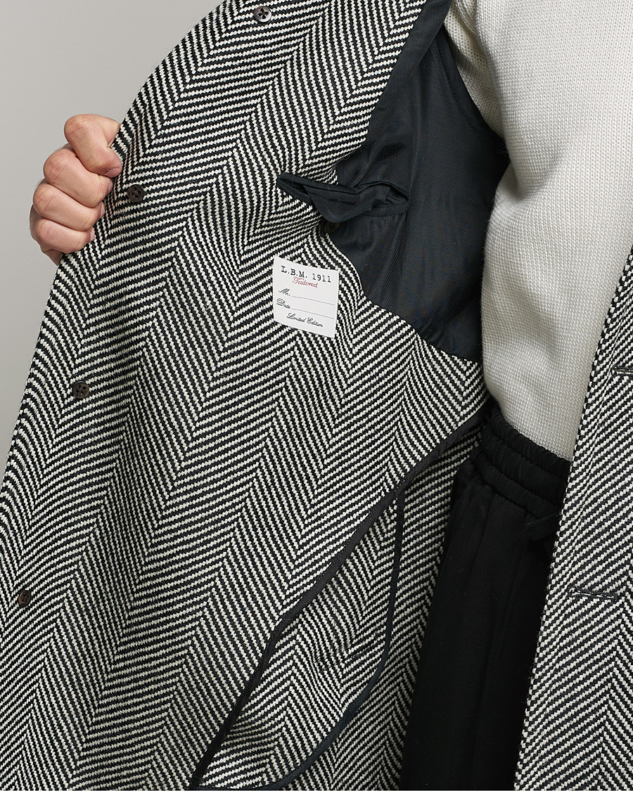 Homme | Manteaux Et Vestes | L.B.M. 1911 | Herringbone Raglan Wool Coat Black/White