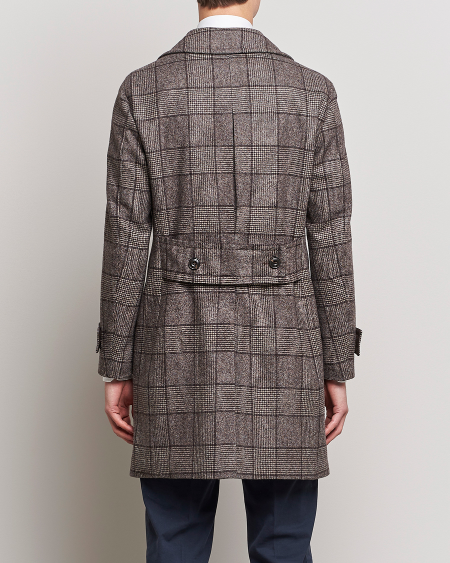Homme | Manteaux Et Vestes | L.B.M. 1911 | Double Breasted Checked Wool Coat Brown