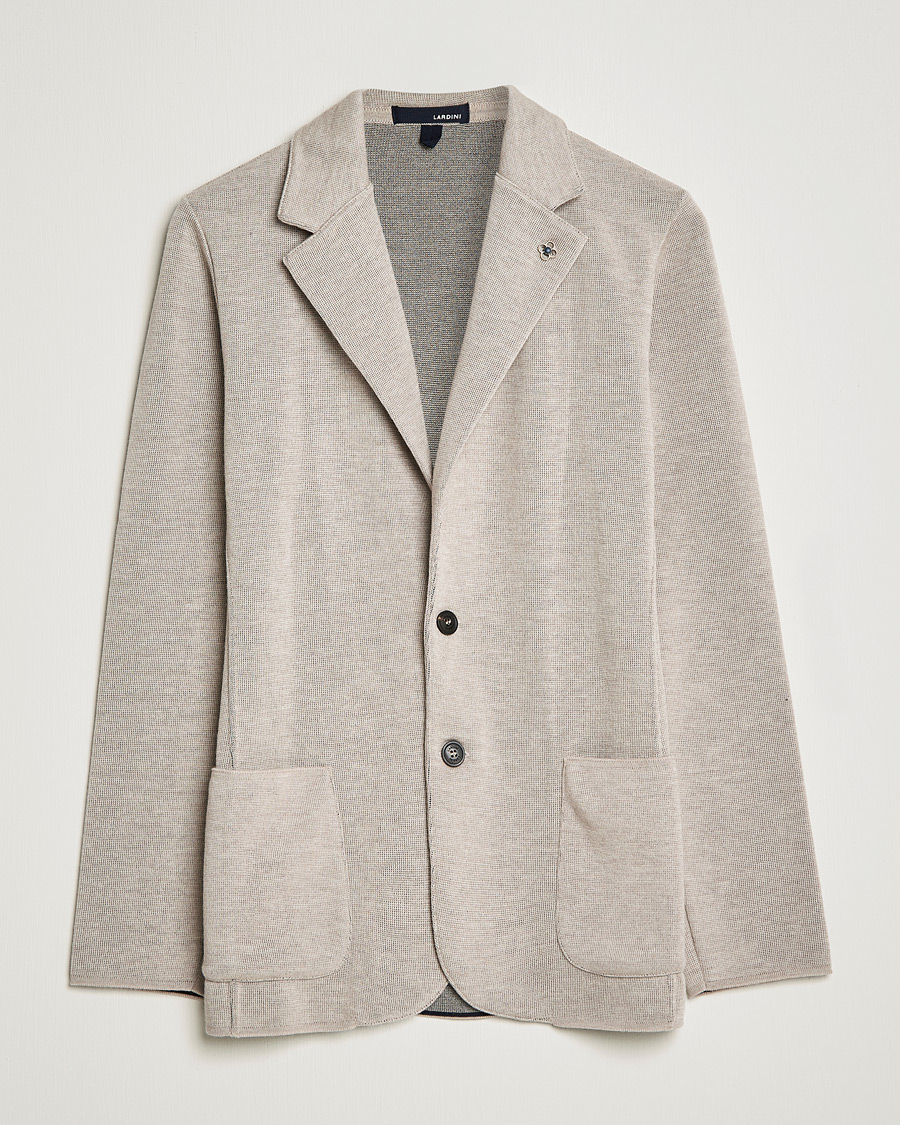 Homme | Blazers | Lardini | Knitted Wool Blazer Beige