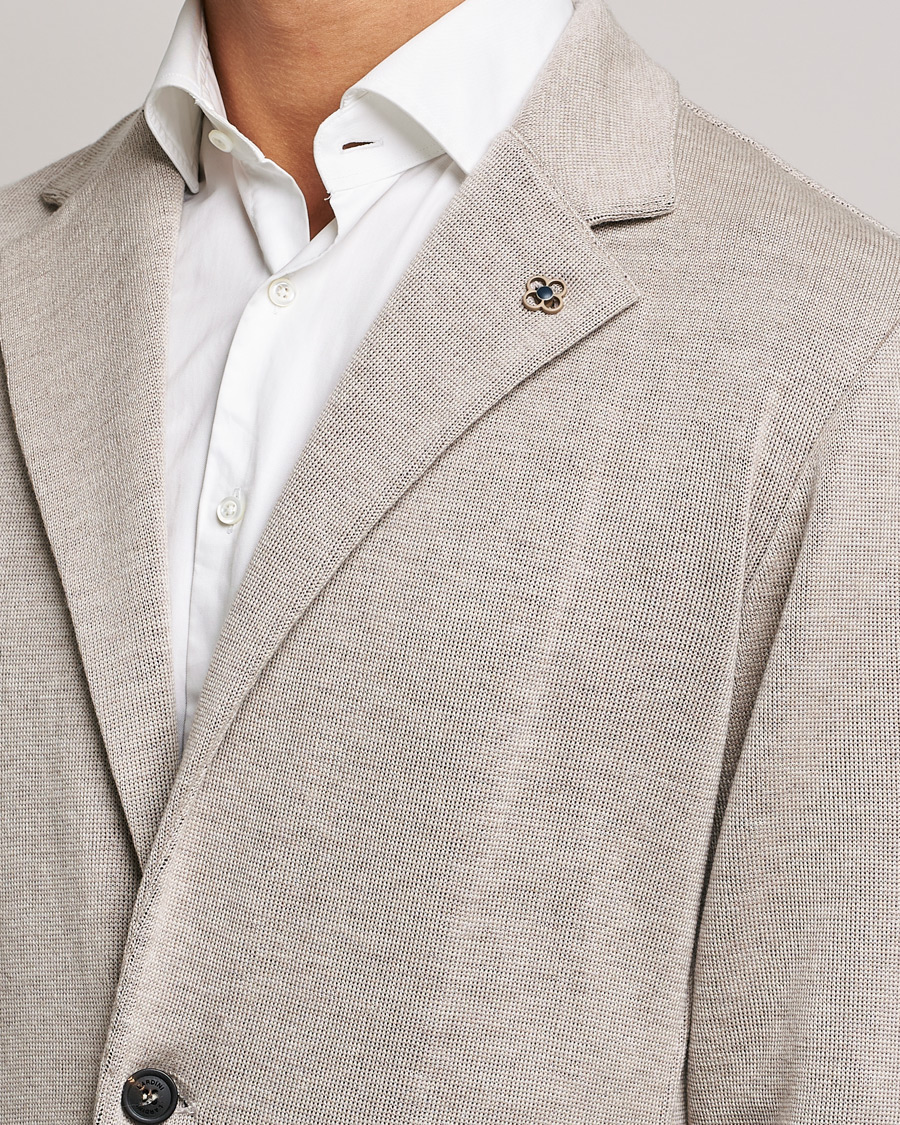 Homme | Blazers | Lardini | Knitted Wool Blazer Beige