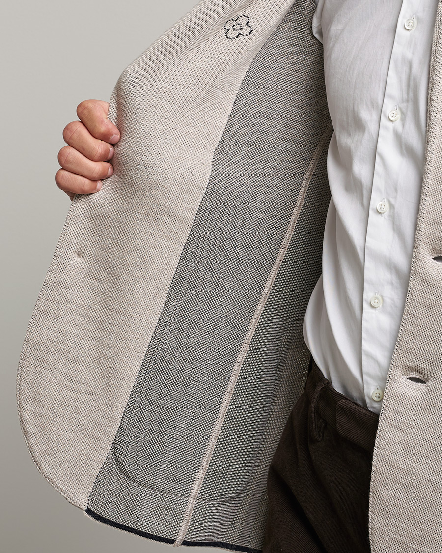 Homme | Blazers | Lardini | Knitted Wool Blazer Beige
