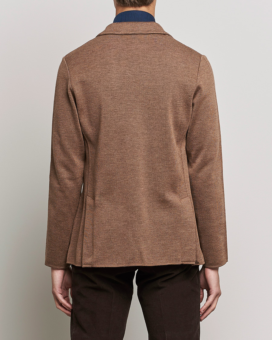 Homme | Blazers | Lardini | Knitted Wool Blazer Light Brown