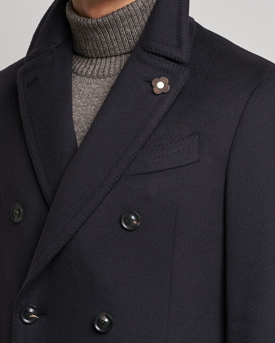 Homme | Manteaux Et Vestes | Lardini | Ulster Double Breasted Wool Coat Navy