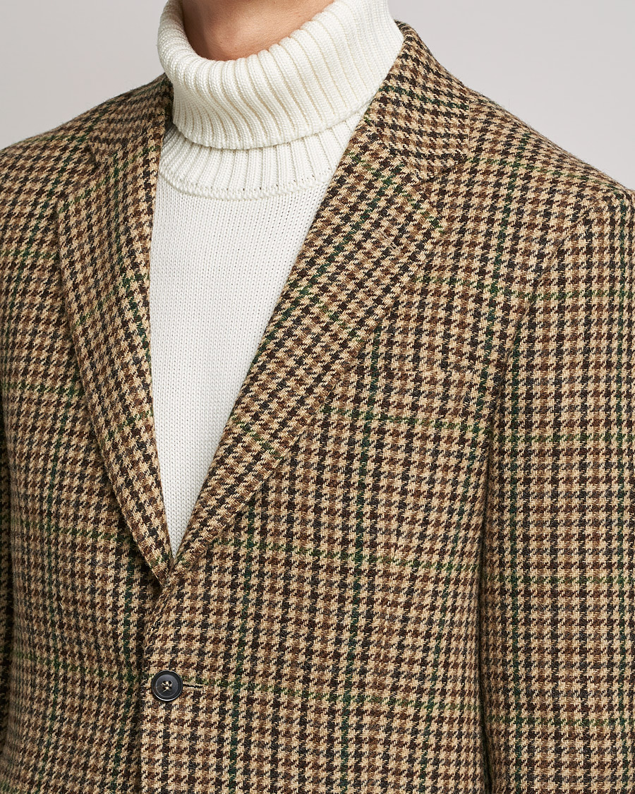 Homme | Blazers | Oscar Jacobson | Freeman Moon Houndstooth Tweed Blazer Beige