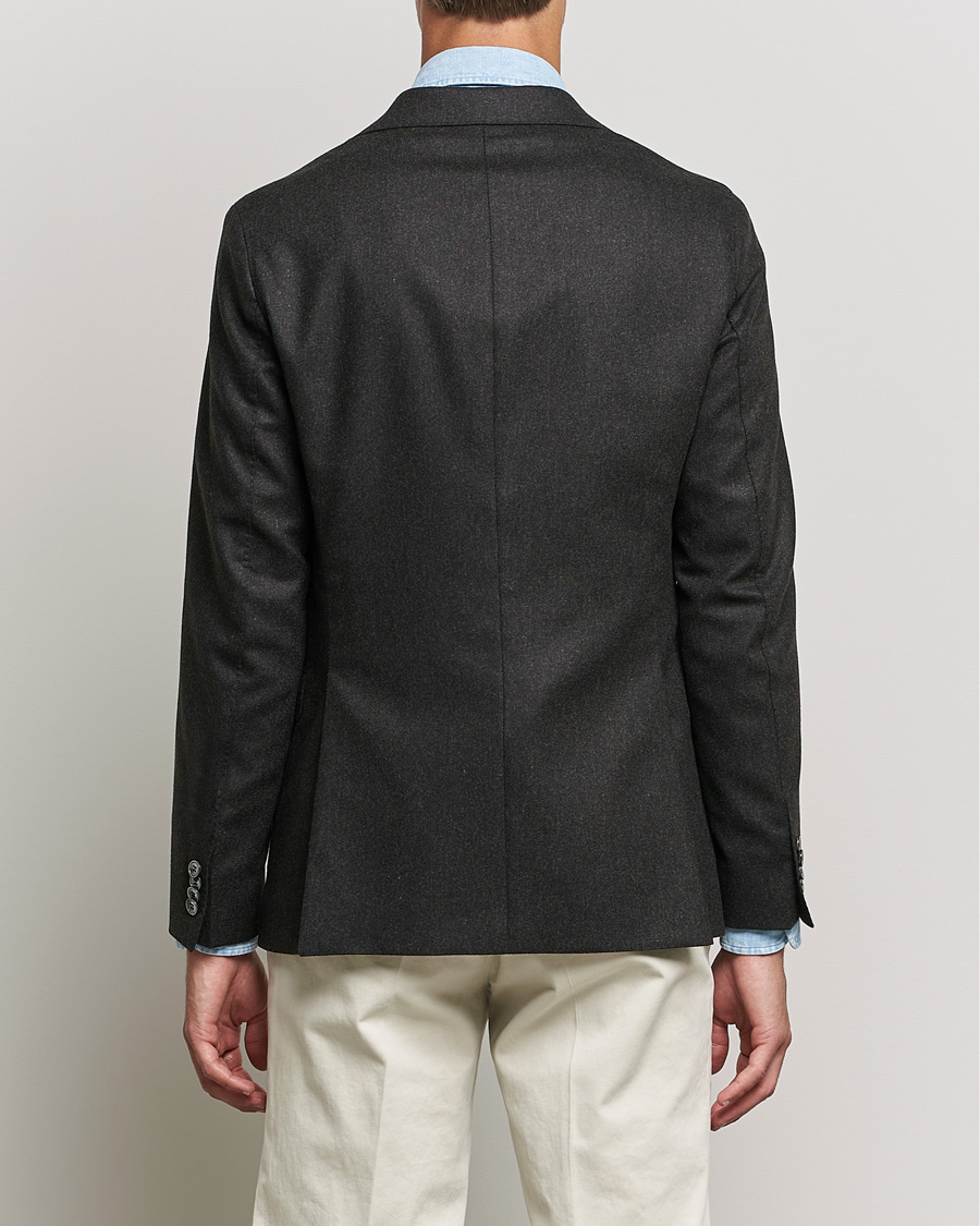 Homme | Blazers | Oscar Jacobson | Ego Wool Flannel Blazer Brown Melange