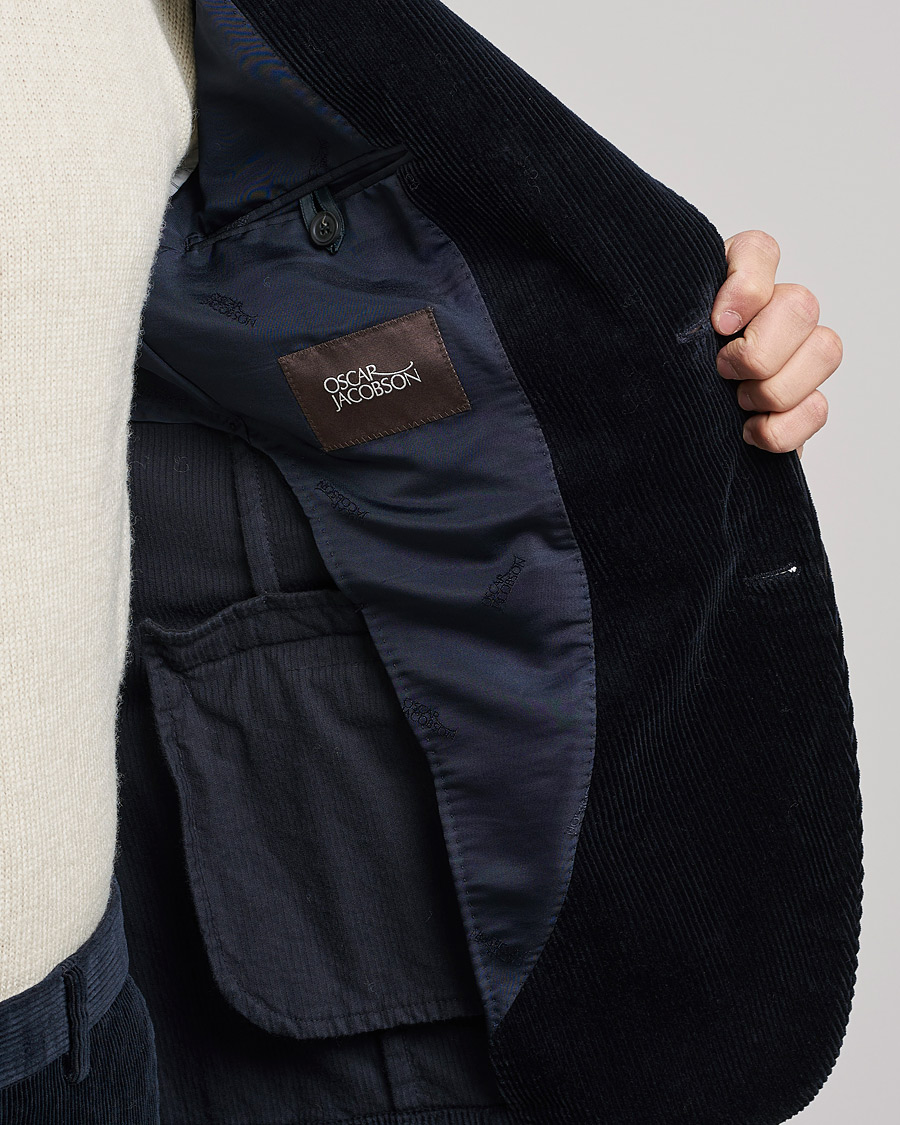 Homme | Blazers | Oscar Jacobson | Ferry Soft Cord Blazer Navy