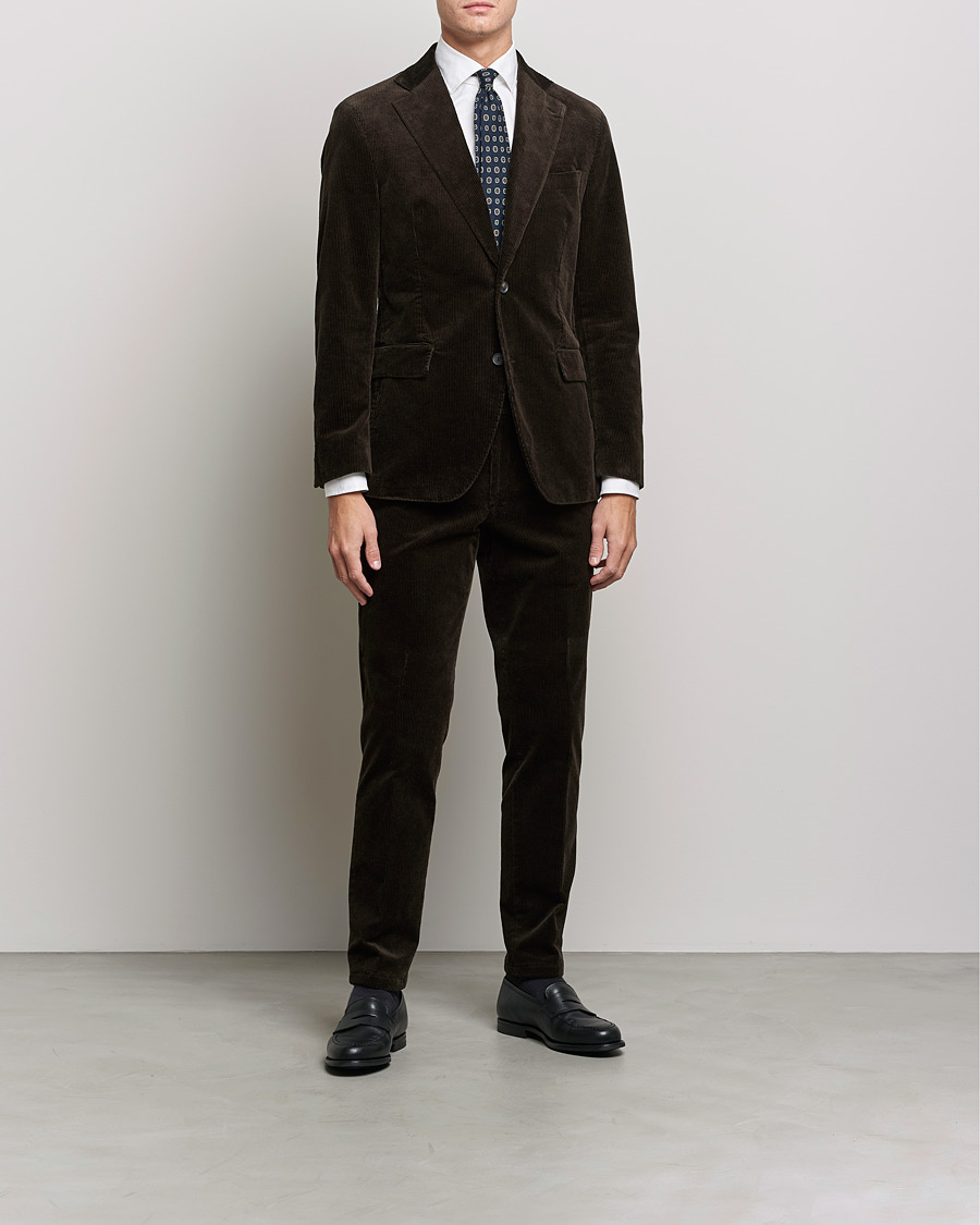 Homme | Blazers | Oscar Jacobson | Ferry Soft Cord Blazer Brown