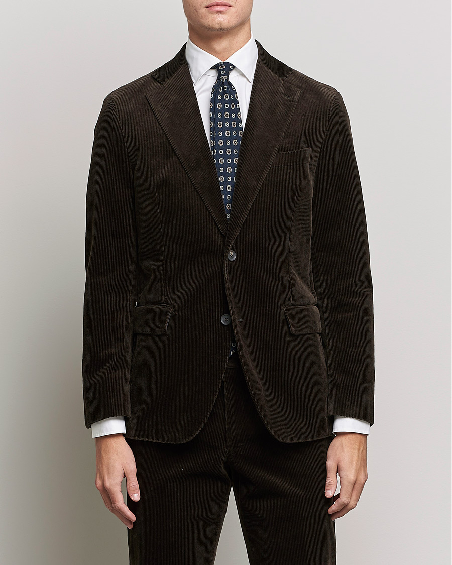 Homme | Blazers | Oscar Jacobson | Ferry Soft Cord Blazer Brown