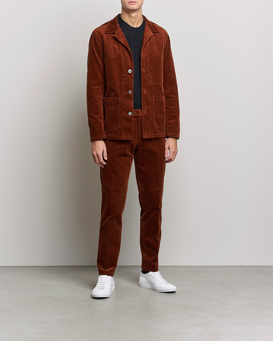 Homme | Pantalons | Oscar Jacobson | Denz Corduroy Trousers Orange