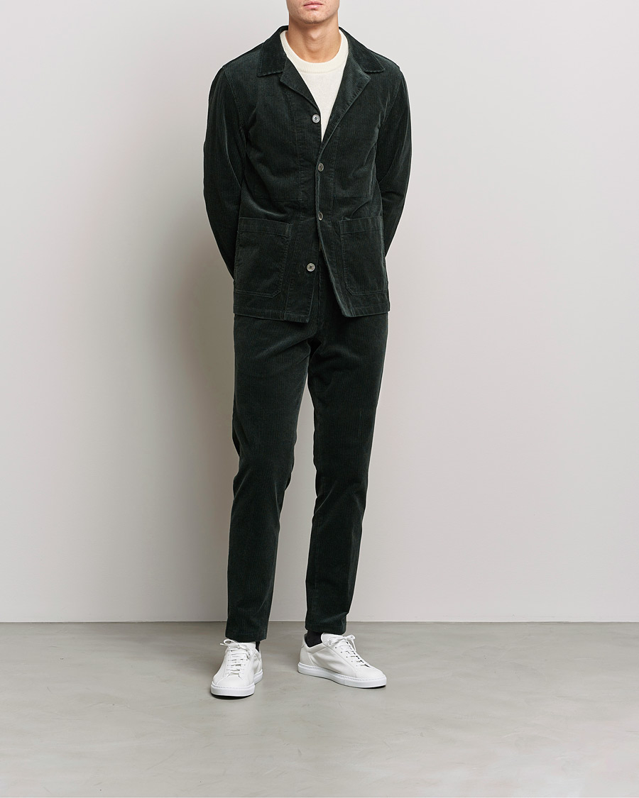 Homme | Pantalons | Oscar Jacobson | Denz Corduroy Trousers Bottle Green