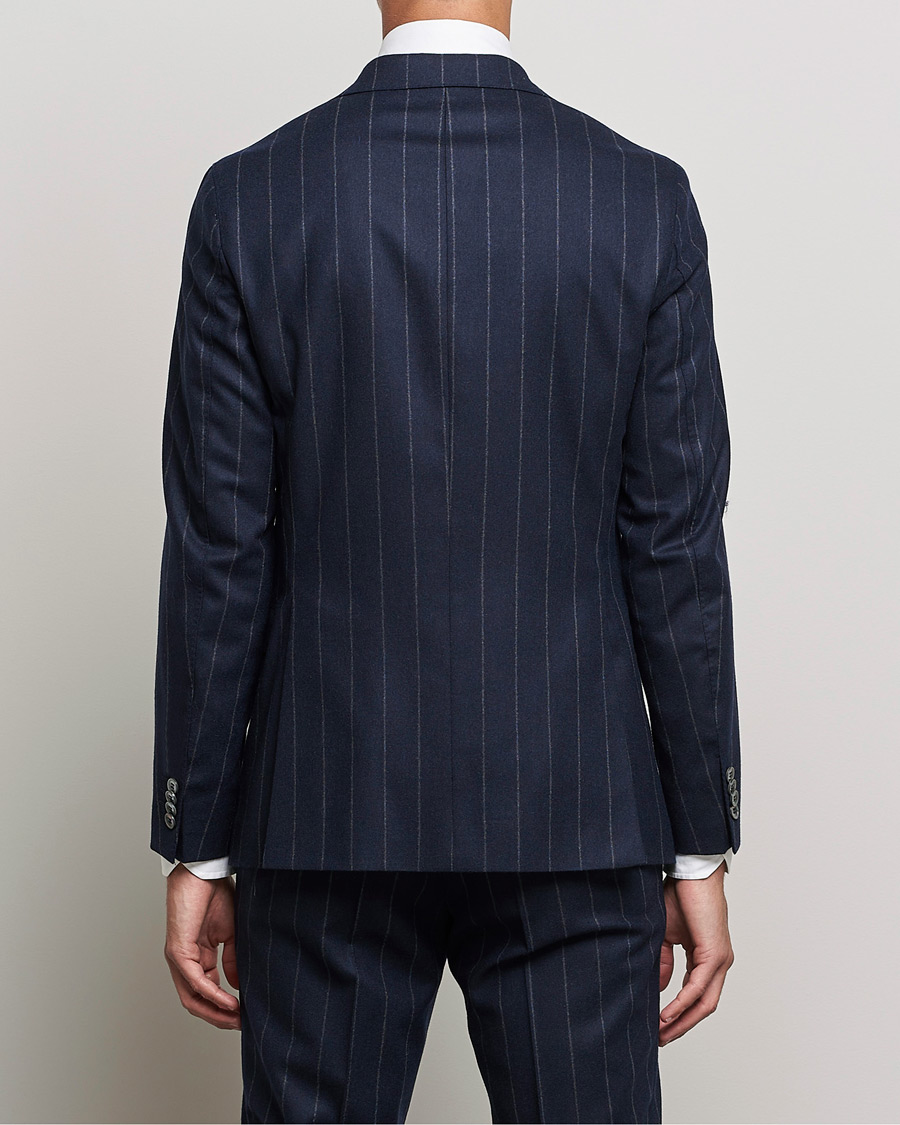 Homme | Costumes | Oscar Jacobson | Ego Pinstripe Wool Flannel Suit Navy