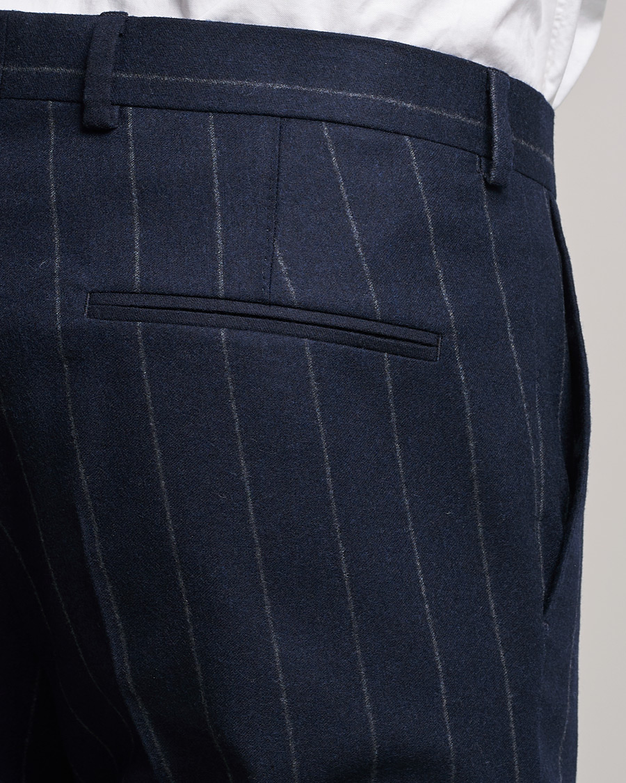 Homme | Costumes | Oscar Jacobson | Ego Pinstripe Wool Flannel Suit Navy
