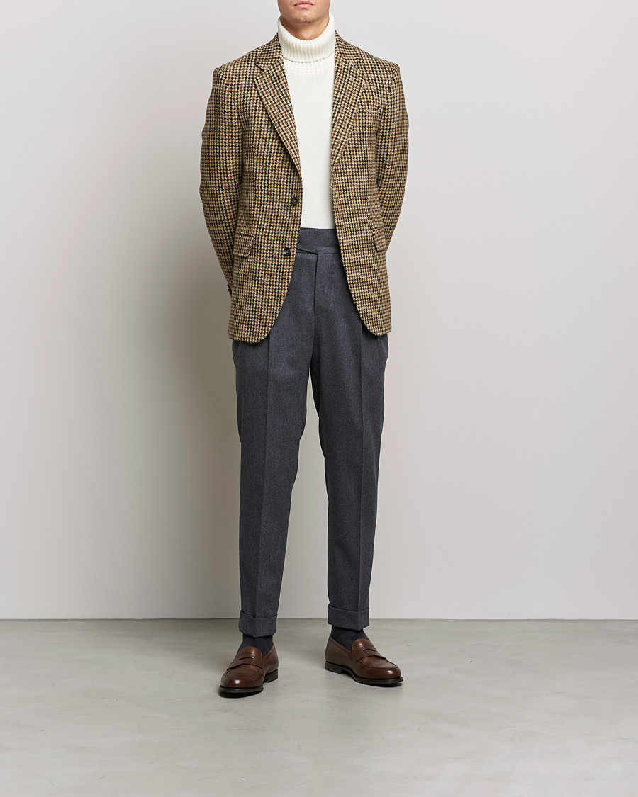Homme | Pantalons | Oscar Jacobson | Gurkha Flannel Trousers Charcoal