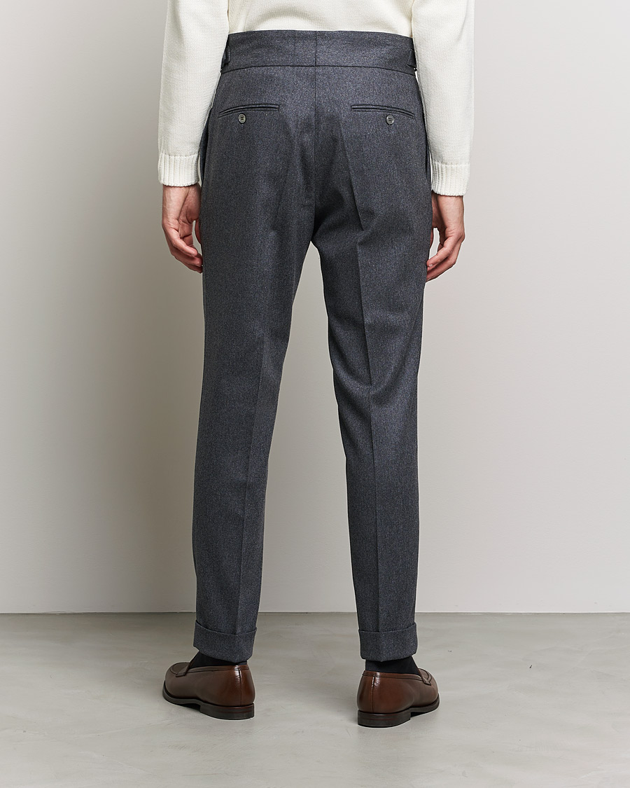 Homme | Pantalons | Oscar Jacobson | Gurkha Flannel Trousers Charcoal