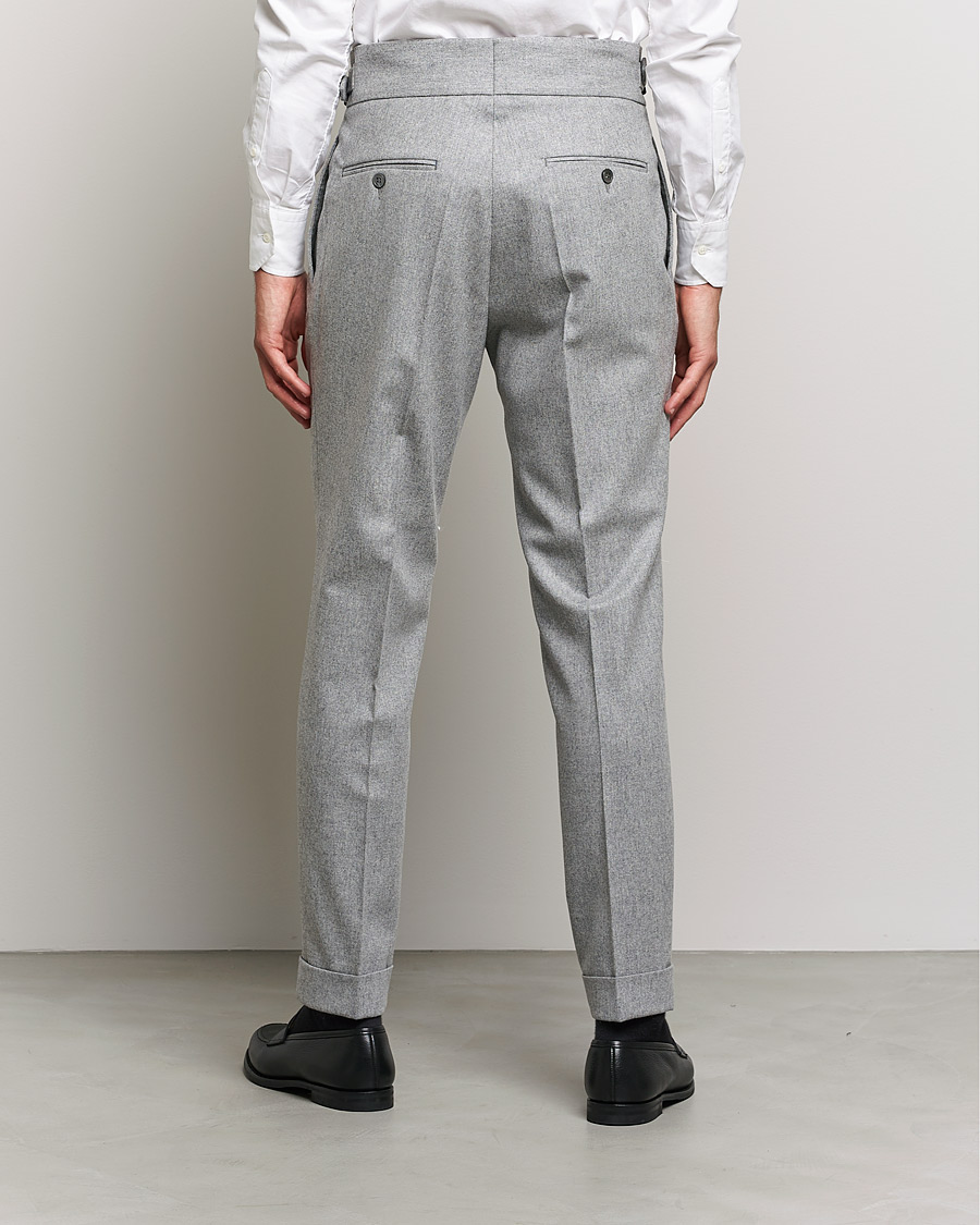 Homme | Pantalons | Oscar Jacobson | Gurkha Flannel Trousers Light Grey