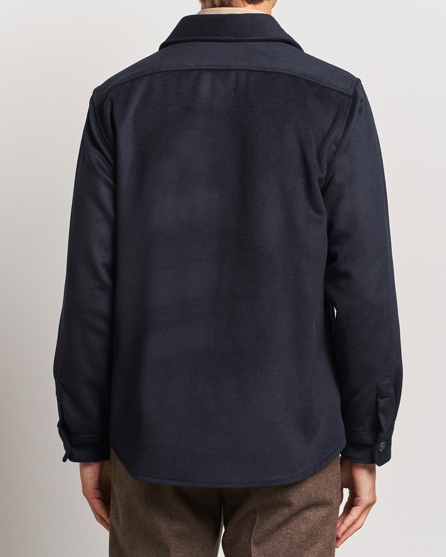 Homme | Chemises | Oscar Jacobson | Maverick Wool/Cashmere Shirt Jacket Navy