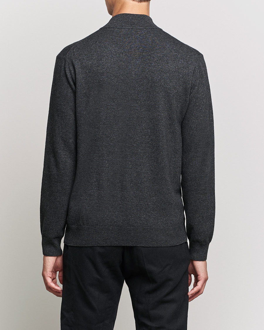 Homme | Pulls Et Tricots | Oscar Jacobson | Patton Wool/Cashmere Half Zip Charcoal