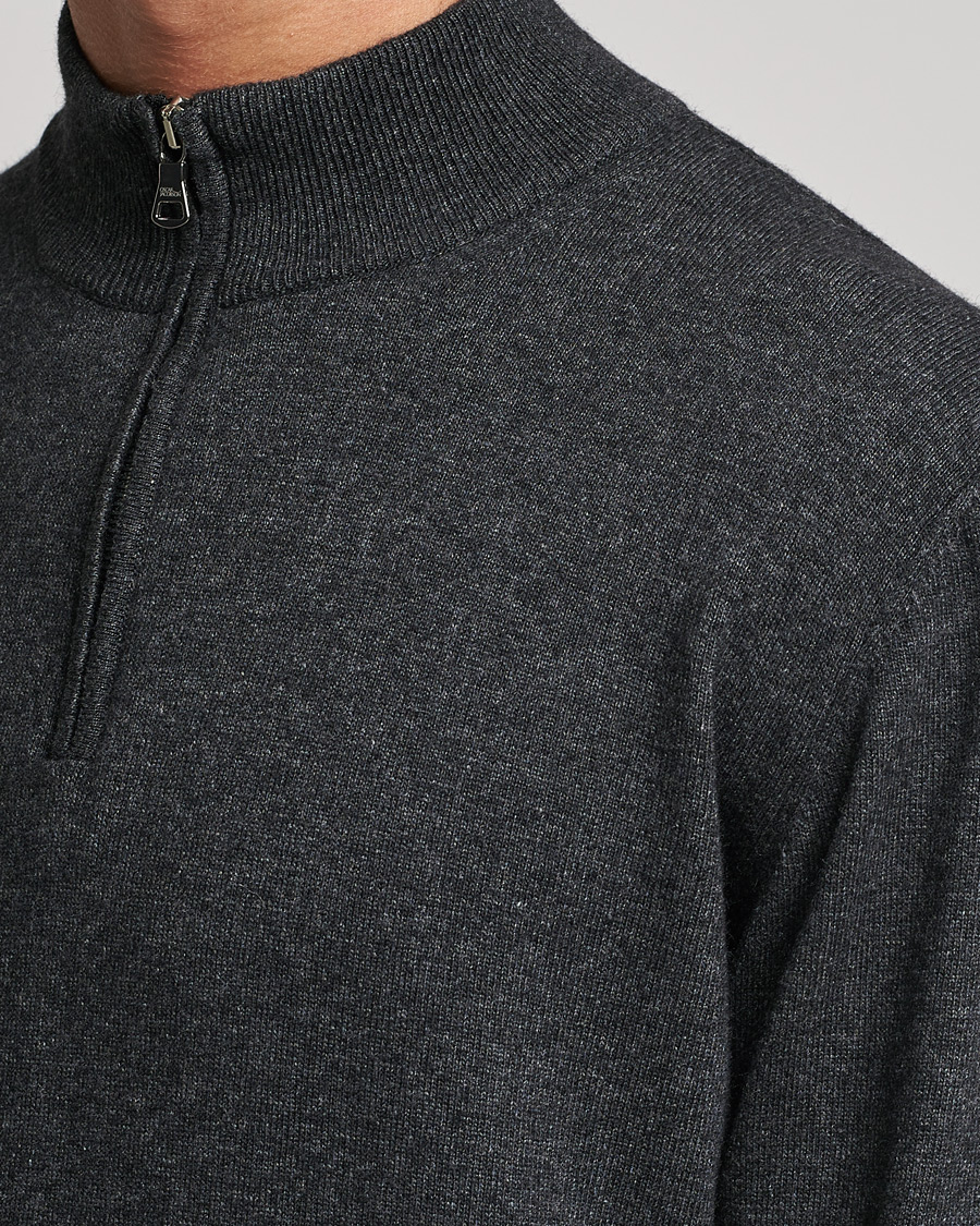 Homme | Pulls Et Tricots | Oscar Jacobson | Patton Wool/Cashmere Half Zip Charcoal