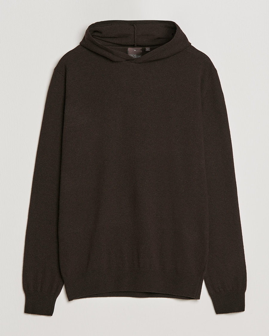 Homme | Pulls Et Tricots | Oscar Jacobson | Pascal Wool/Cashmere Hoodie Brown