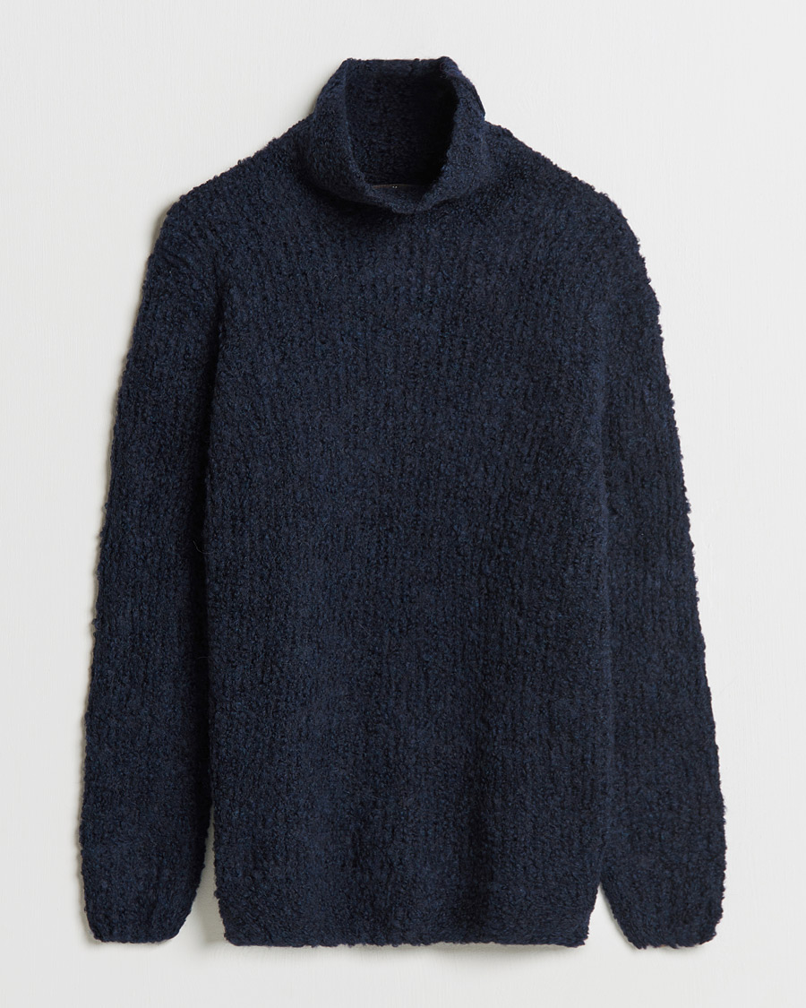 Homme | Pulls Et Tricots | Oscar Jacobson | Krister Wool/Alpaca Rollneck Navy