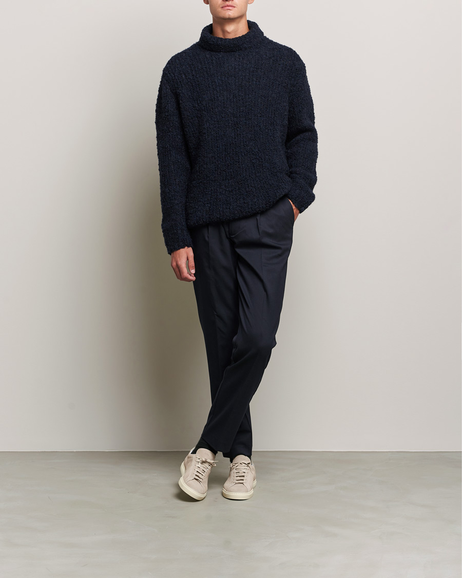 Homme | Pulls Et Tricots | Oscar Jacobson | Krister Wool/Alpaca Rollneck Navy