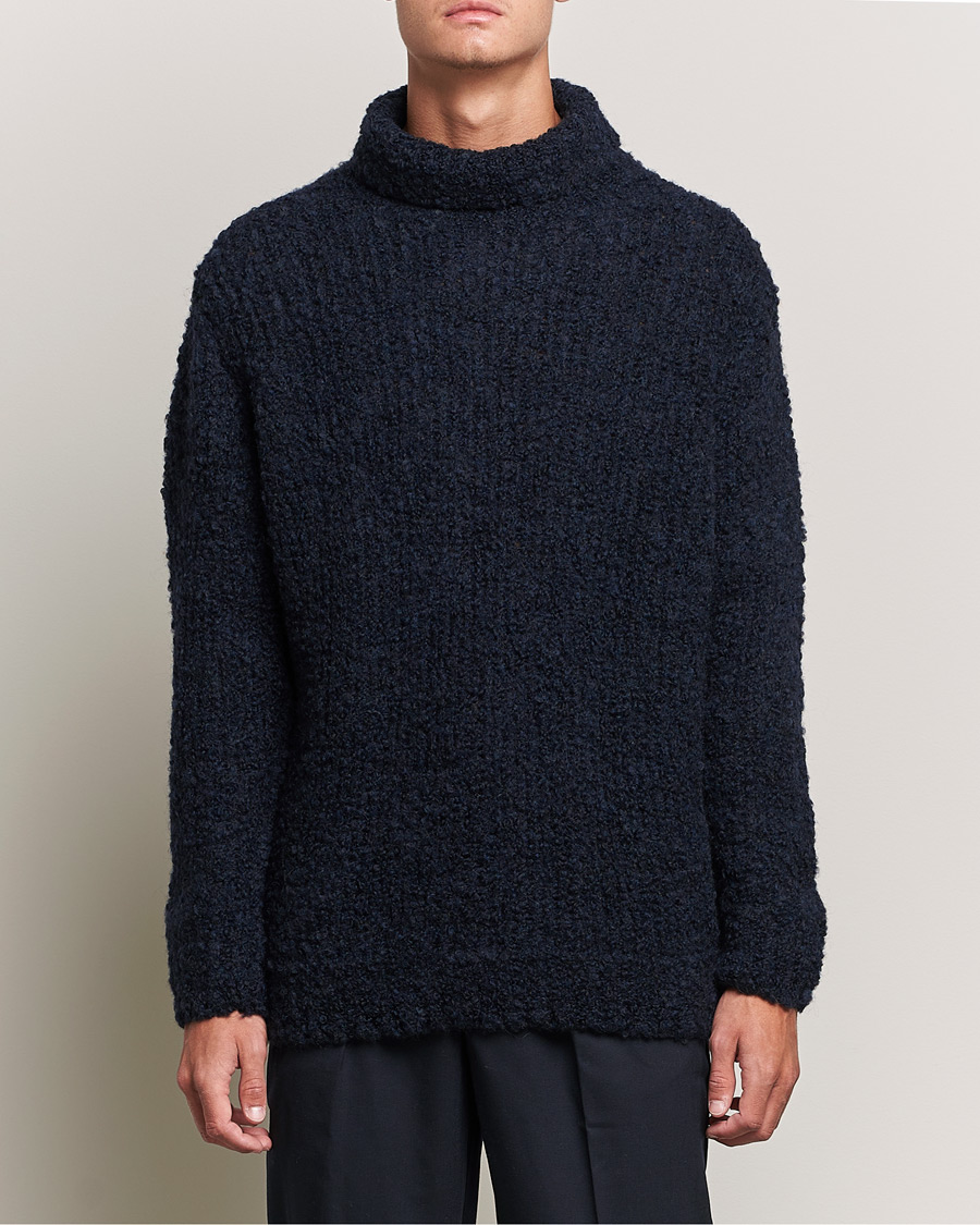 Homme | Pulls Et Tricots | Oscar Jacobson | Krister Wool/Alpaca Rollneck Navy