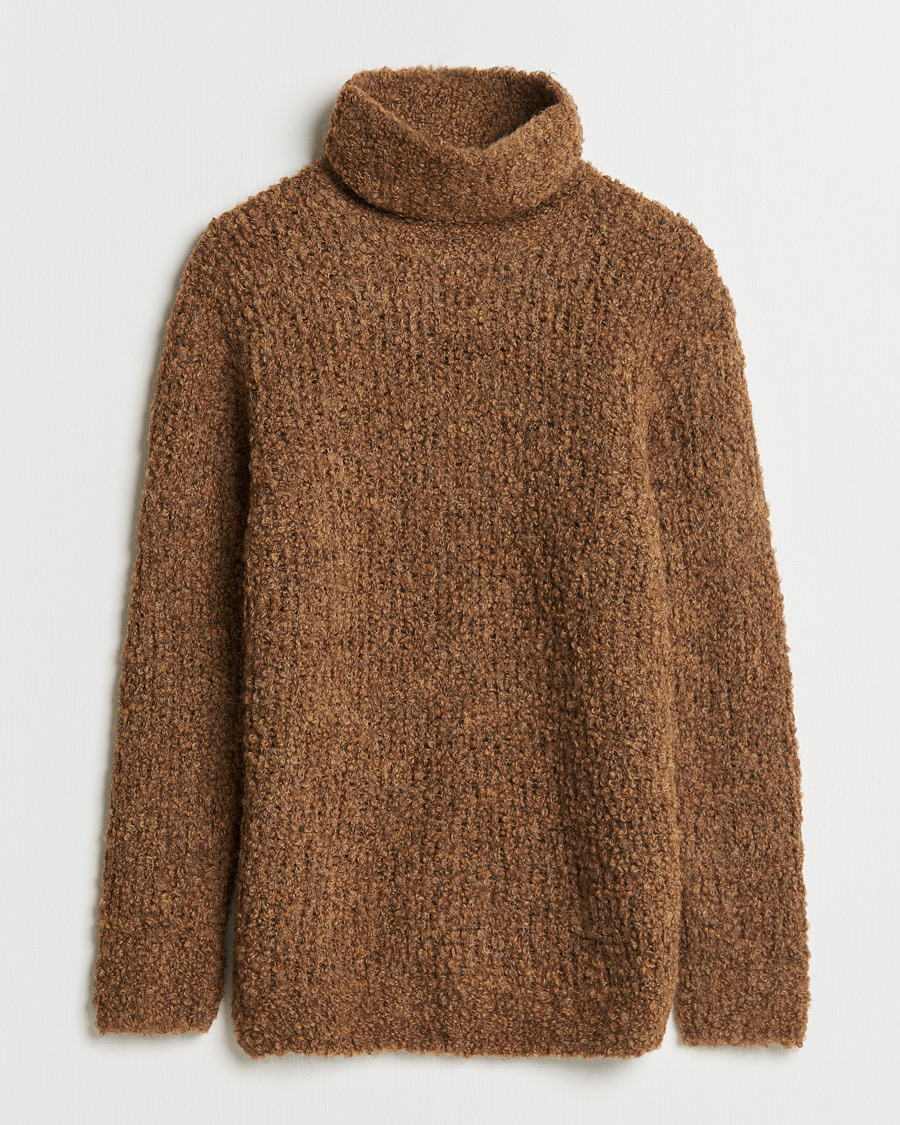 Homme | Pulls Et Tricots | Oscar Jacobson | Krister Wool/Alpaca Rollneck Dark Brown